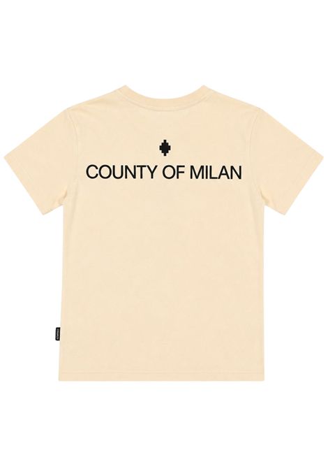 Cream cotton T-shirt for children MARCELO BURLON | JBTH054PANNA